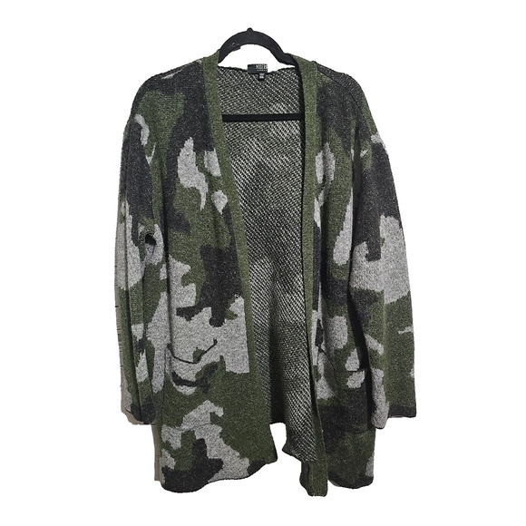 Modern Canvas Green Camo Open Front Knit Cardigan Sweater Womans Plus Size 2XL - Picture 1 of 6